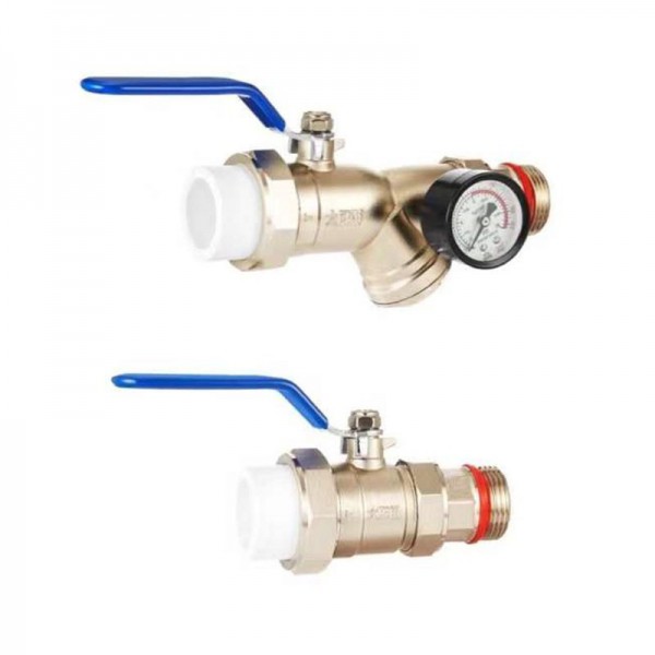 太陽(yáng)雨專用PPR活接套閥/帶壓力表/dn32/白色